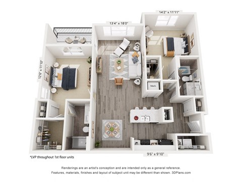 Two Bedroom Timber Floorplan